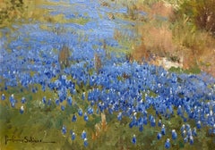 "Blue Ridge" Texas Hill Country Wildflowers Bluebonnets 36 x 41 Framed