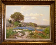 "BLUEBONNET" TEXAS HILL COUNTRY WILDFLOWER LANDSCAPE PUBLISHED PIECE 30 x 40