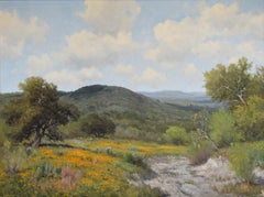 "Coreopsis & Cactus"  Texas Hill Country Large Landscape Painting