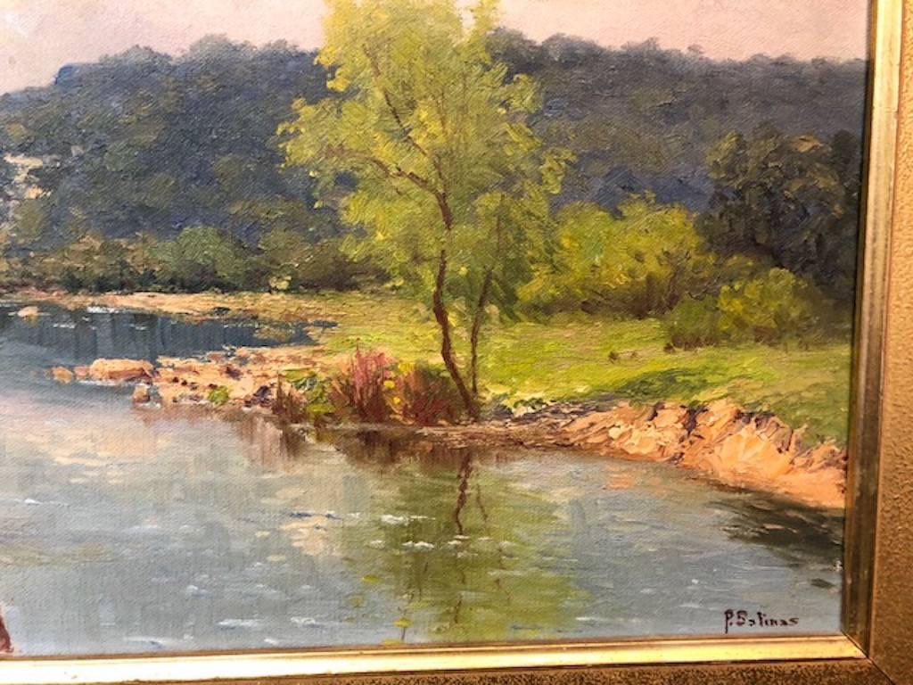 Porfirio Salinas was an early Texas landscape painter who is recognized for his depictions of the Texas Hill Country in the springtime. He was one of the first Mexican American artists to become nationally recognized for his paintings.

“Guadalupe