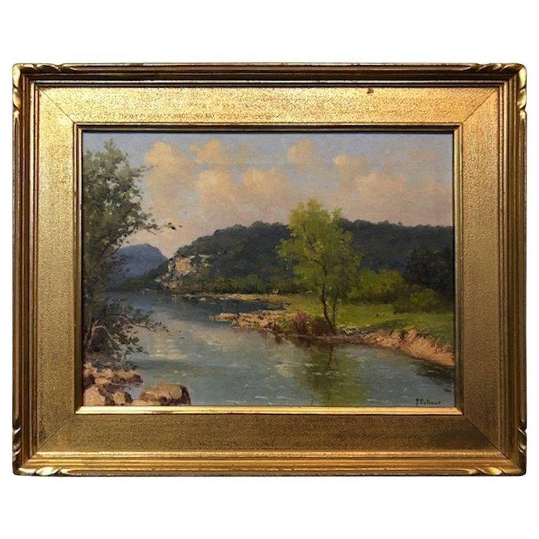 Porfirio Salinas Landscape Painting - Guadalupe River, Texas