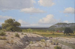 "Hill Country Ranch"  Hereford Cattle Ranch Texas Windmill Ranch House Barn