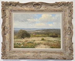 "RED BARN RANCH" 1959 TEXAS HILL COUNTRY LANDSCAPE WILDFLOWERS PORFIRIO SALINAS