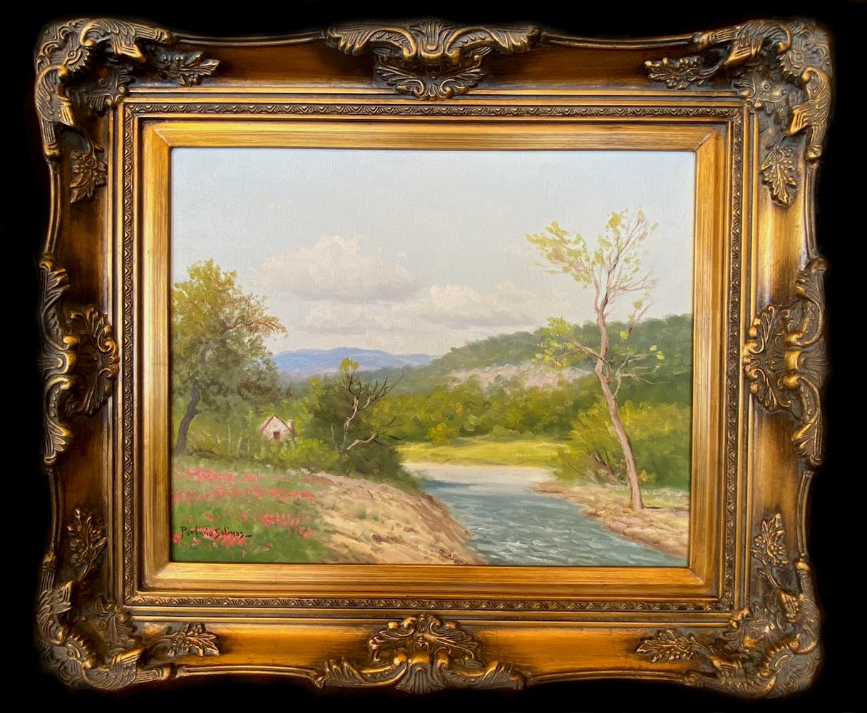 Landscape Painting Porfirio Salinas - « SPRING CREEK PHLOX » TEXAS HILLCOUNTRY