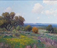 "Paisaje de Texas Hill Country con flores silvestres"