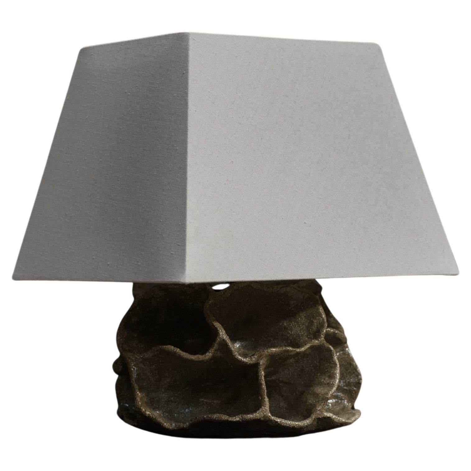 Porifera Ceramic Table Lamp, Moss For Sale