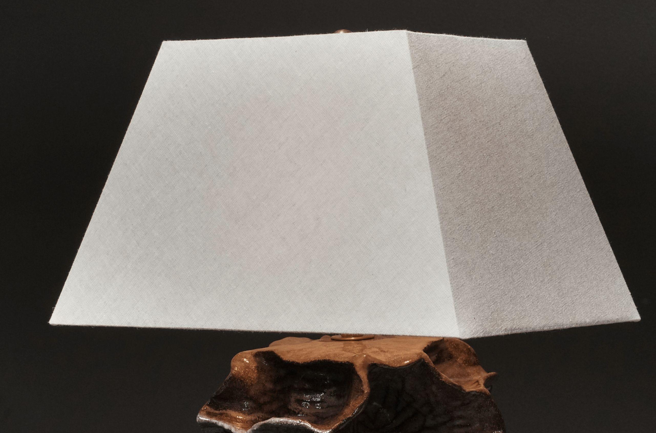  Porifera Ceramic Table Lamp, Peat In New Condition For Sale In Los Angeles, CA