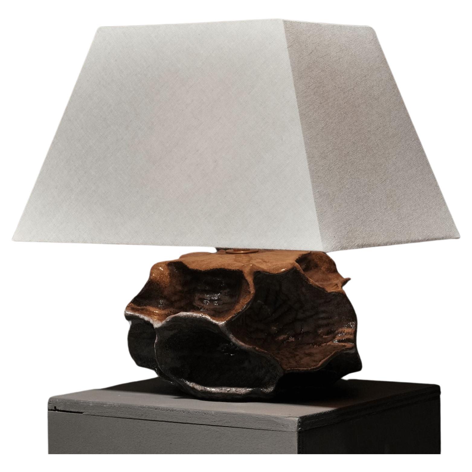  Porifera Ceramic Table Lamp, Peat For Sale