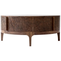 Poritz Studio Tambour Coffee Table, Walnut