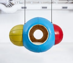 Porky Hefer, Fluoroheliate Monoxide, Leather and Sheepskin Hanging Pod