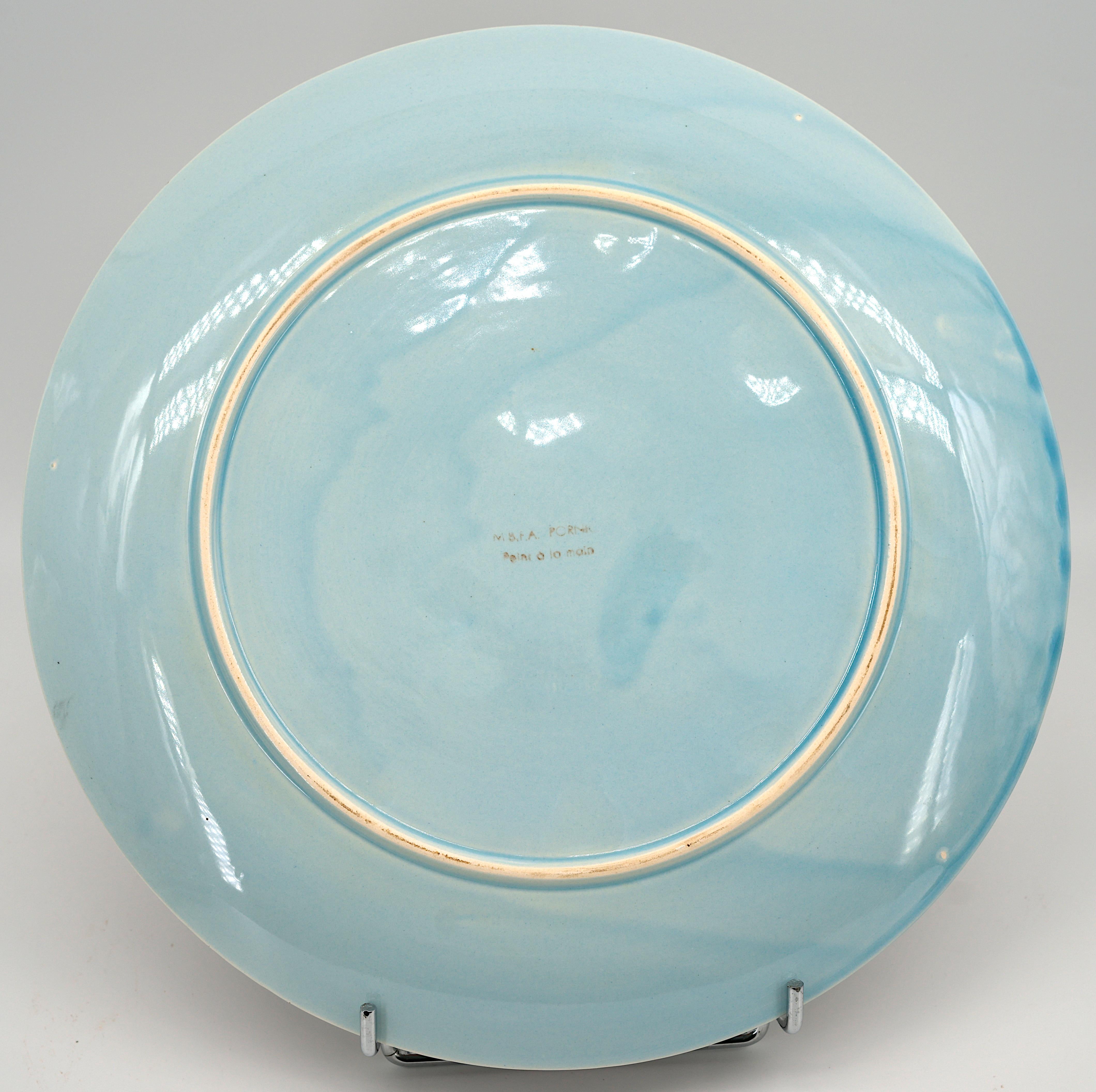 Pornic French Mid-century Art Ceramic Oyster Set, 1950s For Sale 5