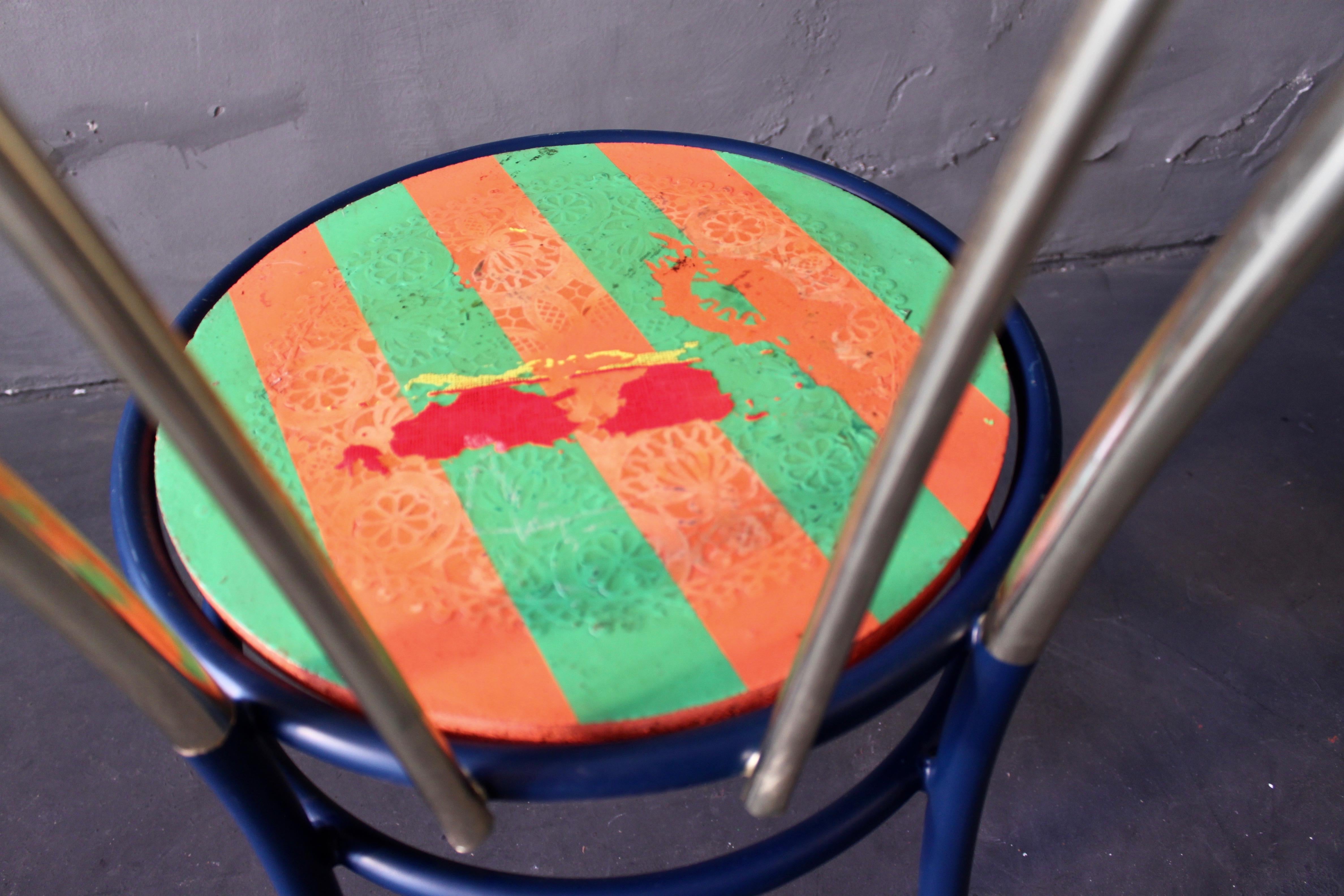 Painted Porno Chic, Thonet Chair in Metal Contemporized by Markus Friedrich Staab For Sale