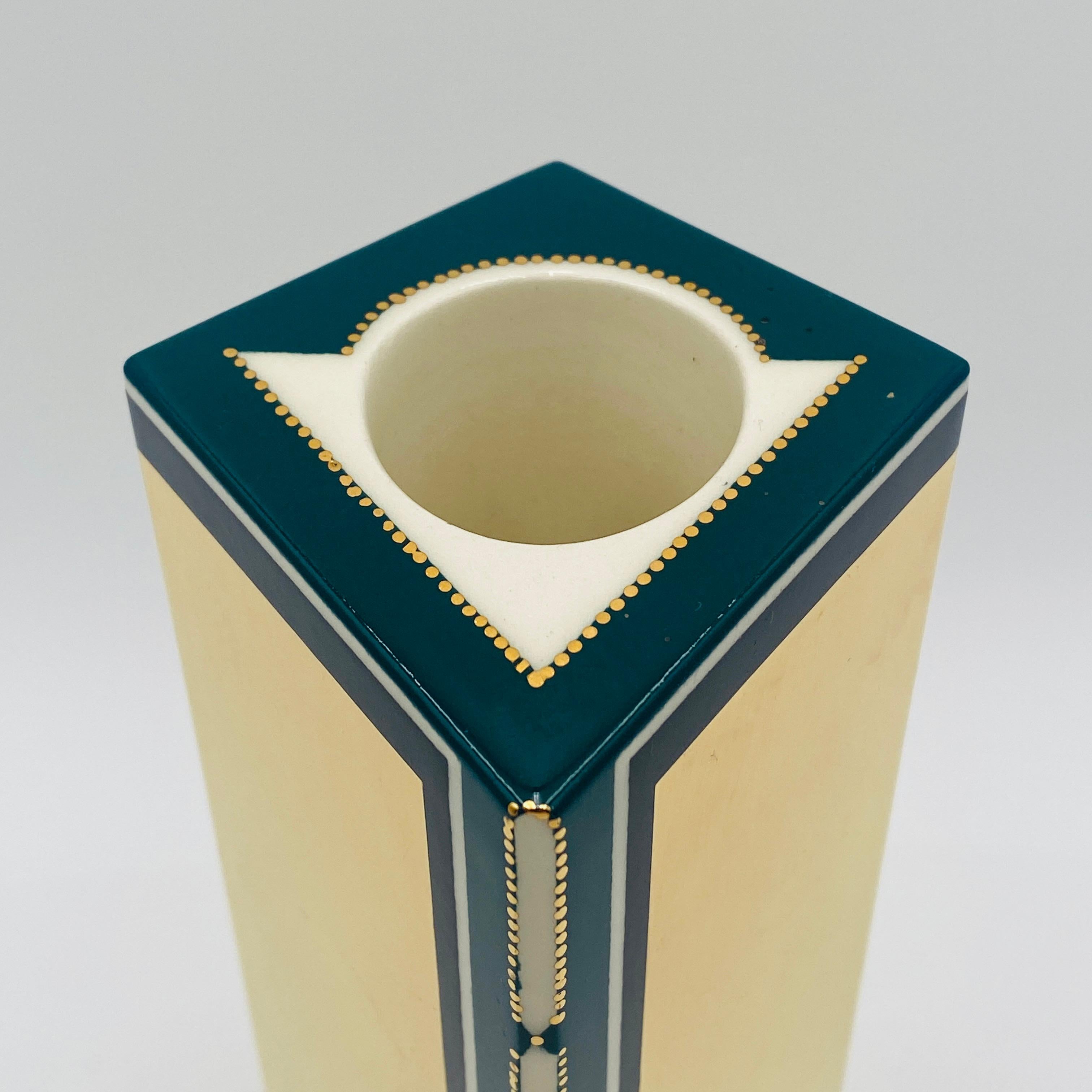 Art Deco Porntip Sangvanich Signed Geometric Vase 2003 For Sale