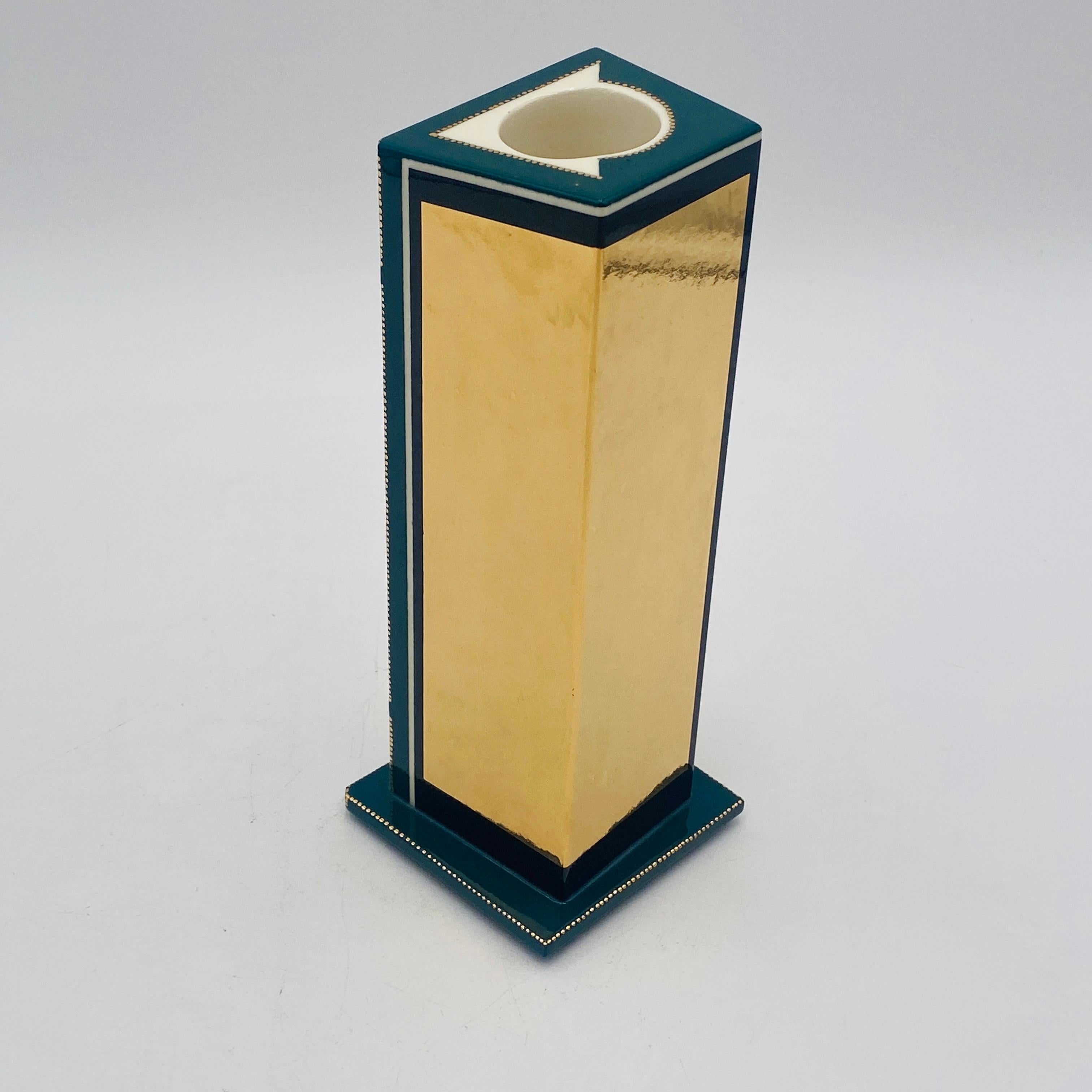 Ceramic Porntip Sangvanich Signed Geometric Vase 2003 For Sale