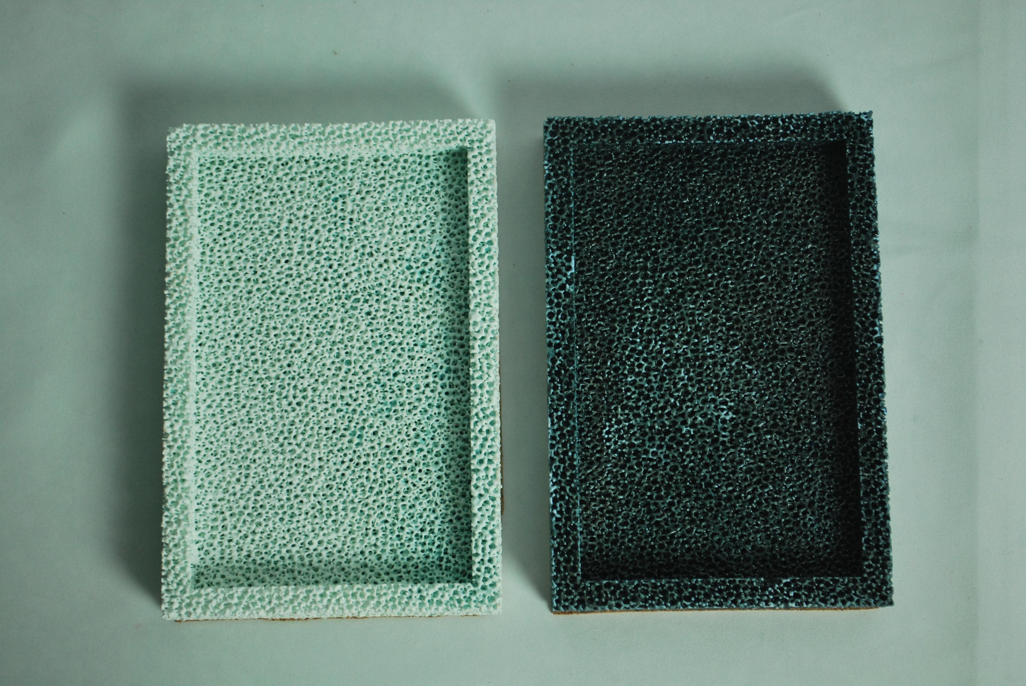 Organisches Tablett für den Celadon-Schreibtisch aus keramischer Keramik im Angebot 1