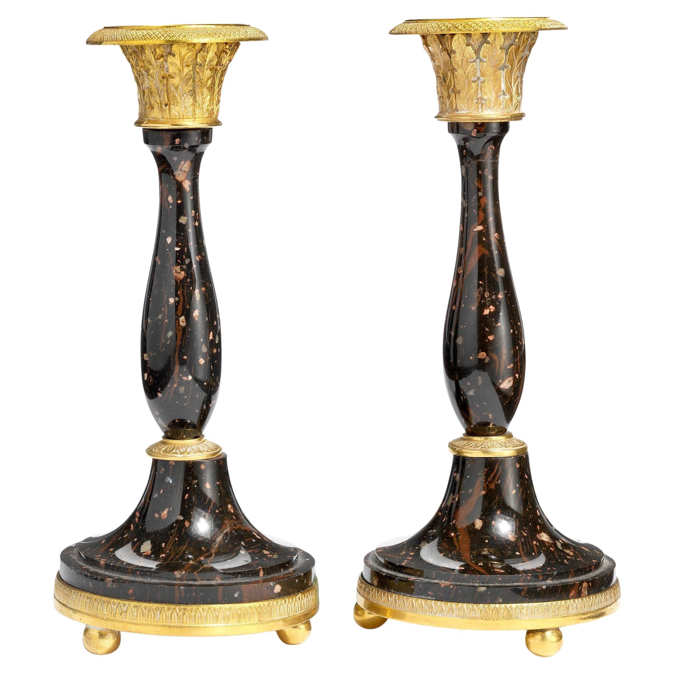 Candelieri in porfido, inizio XIX sec. in vendita