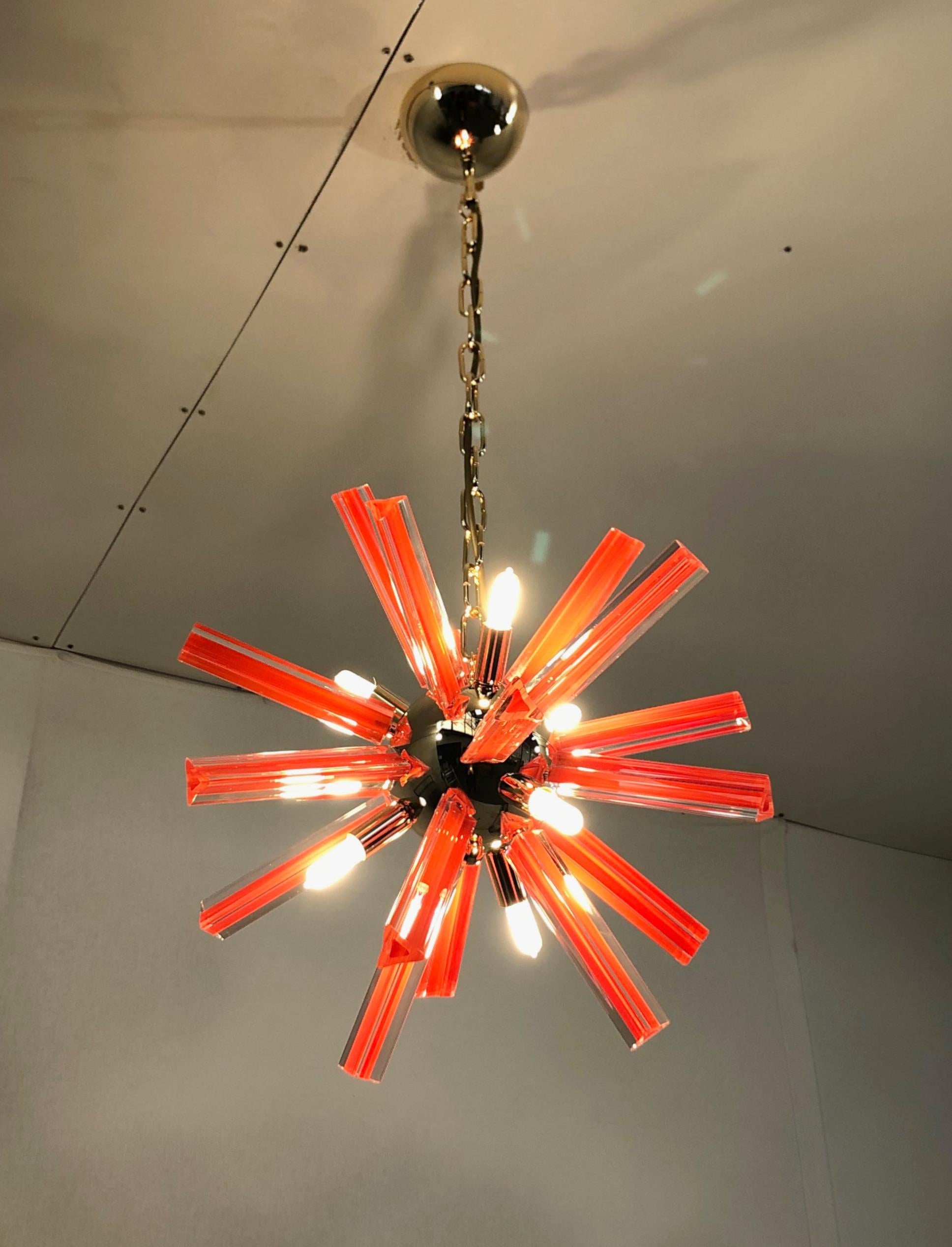 Red Sputnik Chandelier by Fabio Ltd In New Condition For Sale In Los Angeles, CA