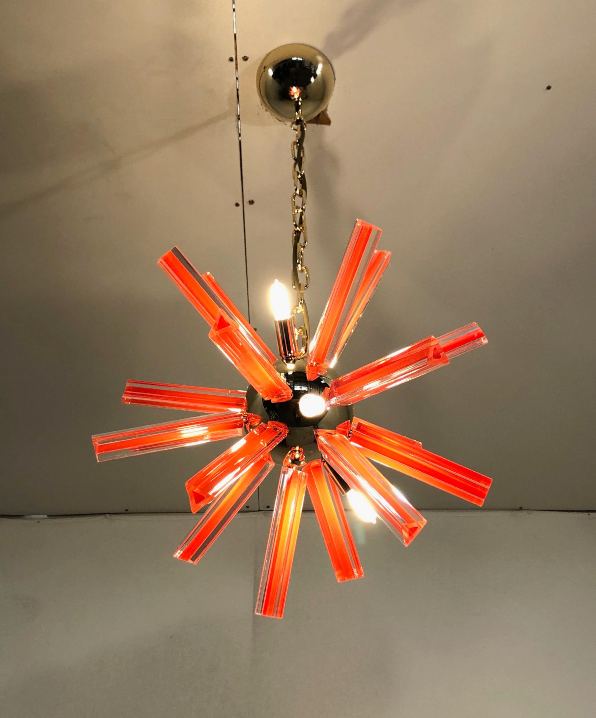 Red Sputnik Chandelier by Fabio Ltd For Sale 2