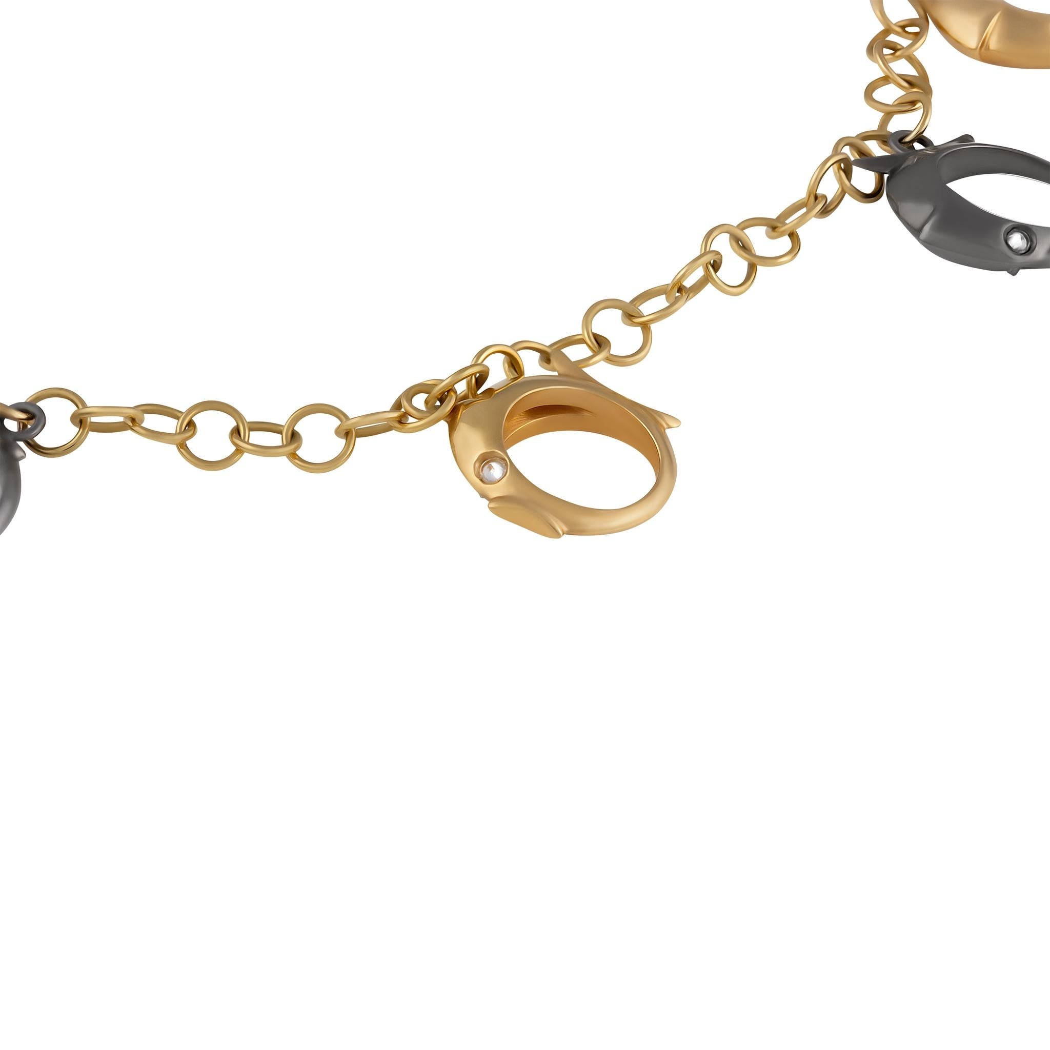 Taille brillant Porrati Bracelet en or blanc 18 carats et diamants en vente