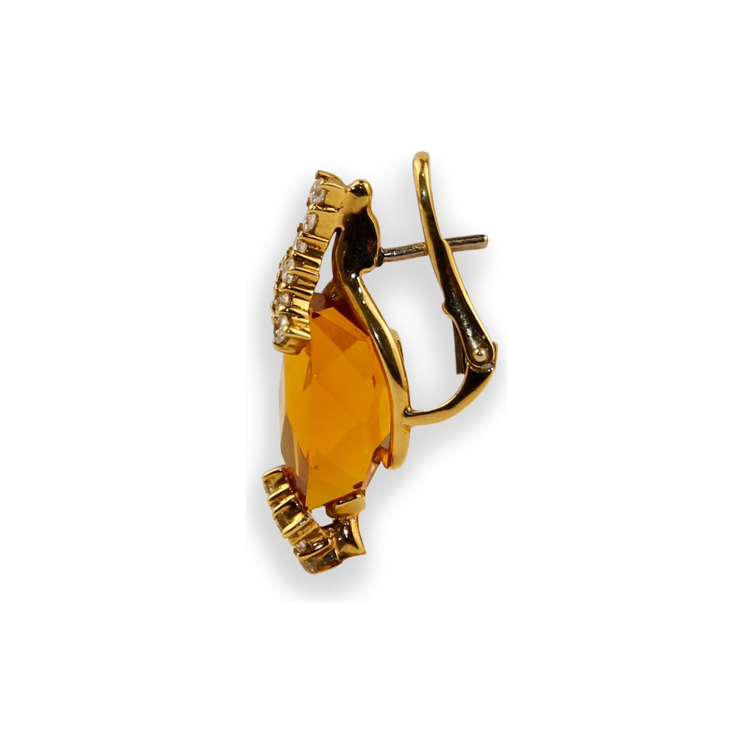 Modern Porrati Diamond&Yellow Citrine Earrings For Sale