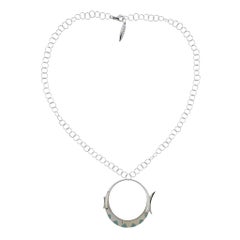 Porrati Gold Diamond Enamel Fish Motif Pendant Necklace