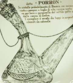 Porron Plate for Martini & Rossi, by P. Fornasetti, 1960s