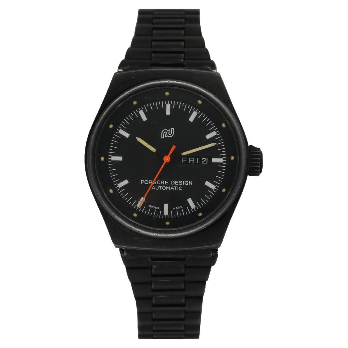 Montre Porsche Design 7050s Vintage - Automatique, Boîtier Et Bracelet Acier Noir, Style Sport