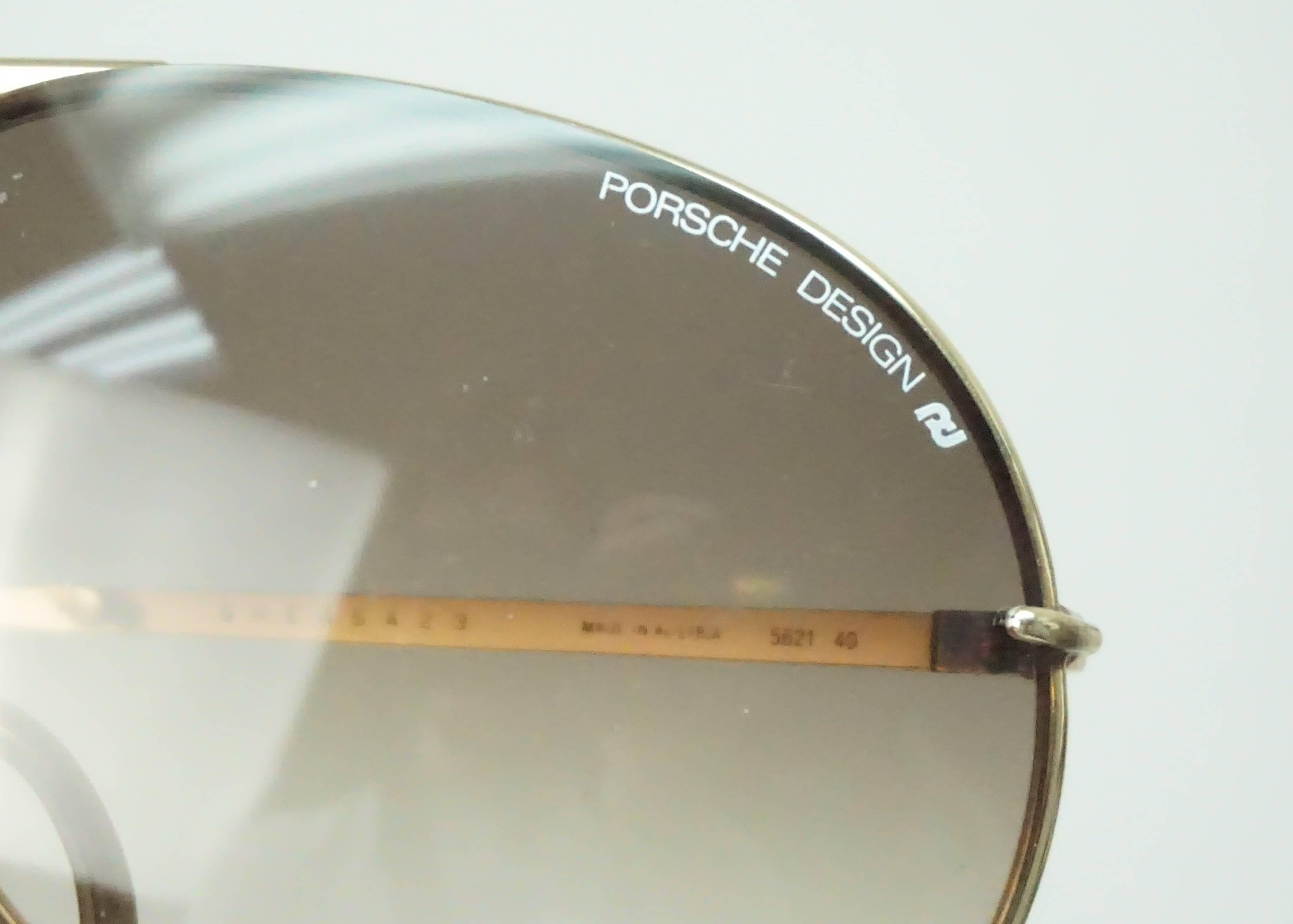 Porsche Design Aviator Style Vintage Sunglasses For Sale 1