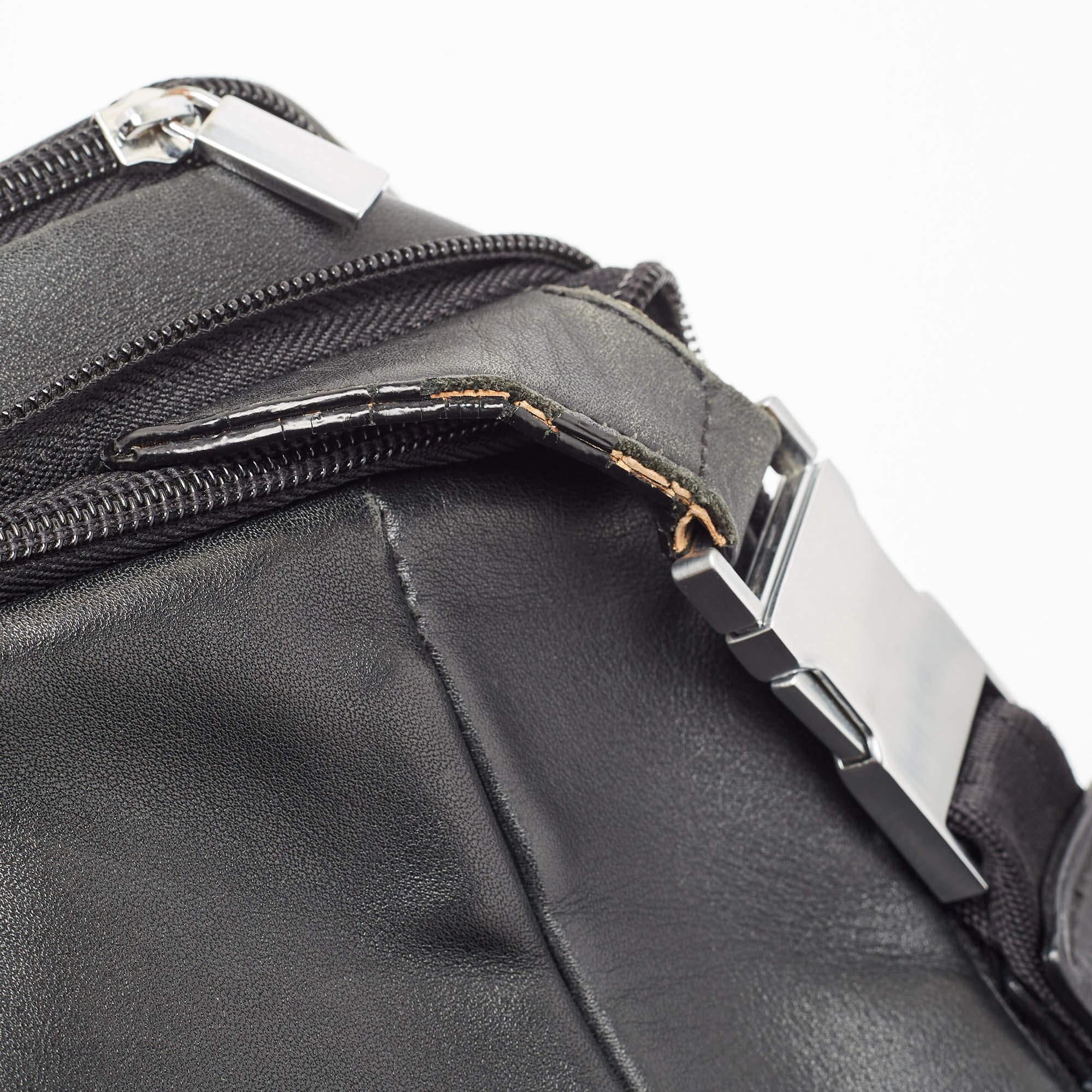 Porsche Design Black Leather Zip Laptop Bag For Sale 2