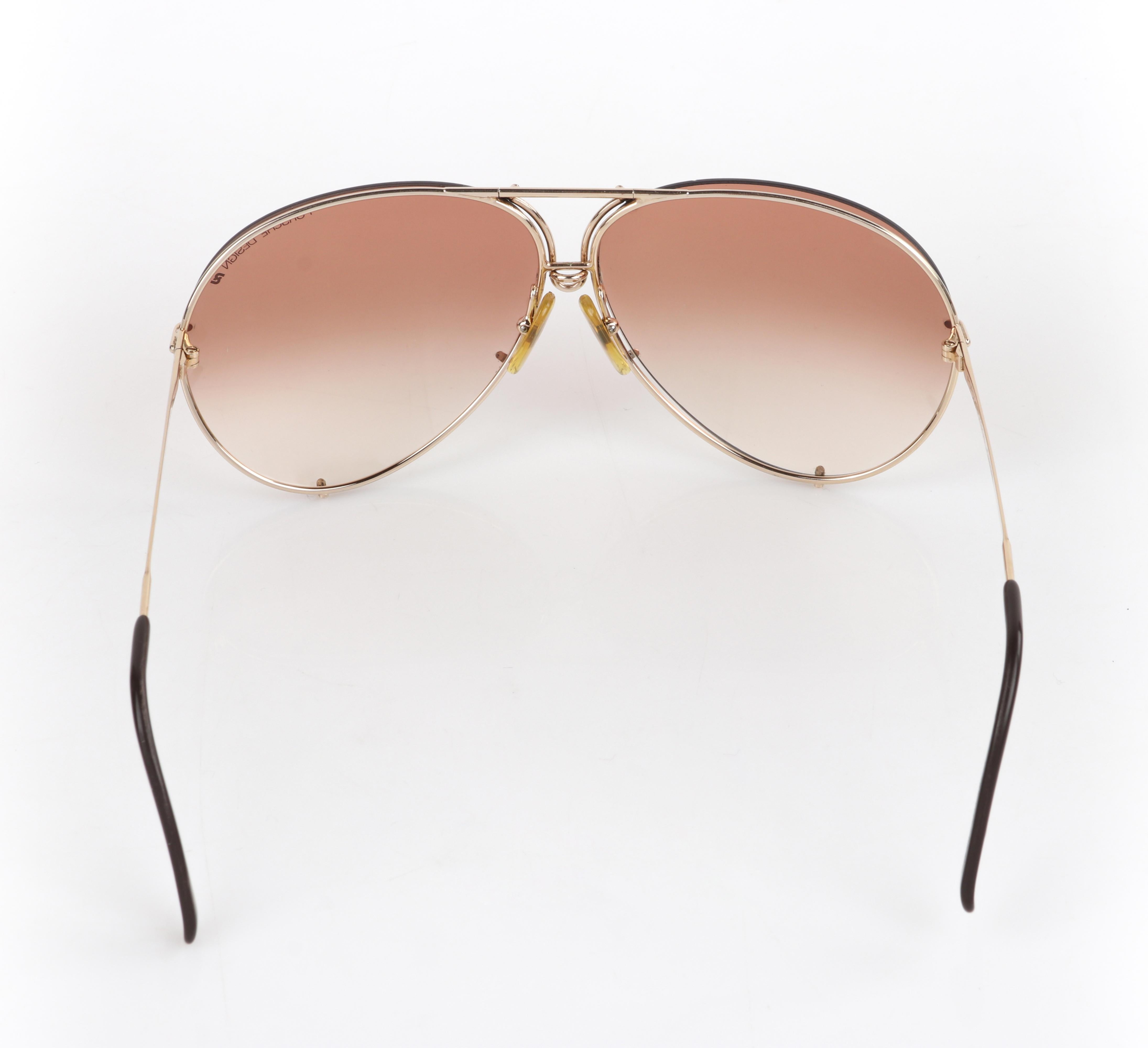 PORSCHE DESIGN by CARRERA c.1987 Interchangeable Lens Aviator 5621 Sunglasses In Good Condition In Thiensville, WI