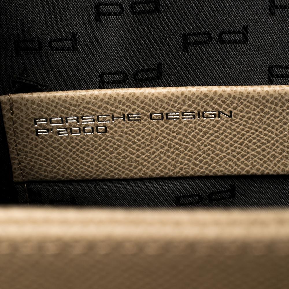 Beige Porsche Design Dune Leather Flap Messenger Bag