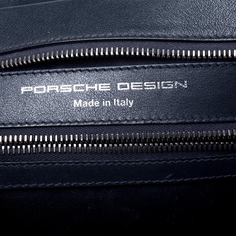 Porsche Design Grey/Black Leather Satchel 4