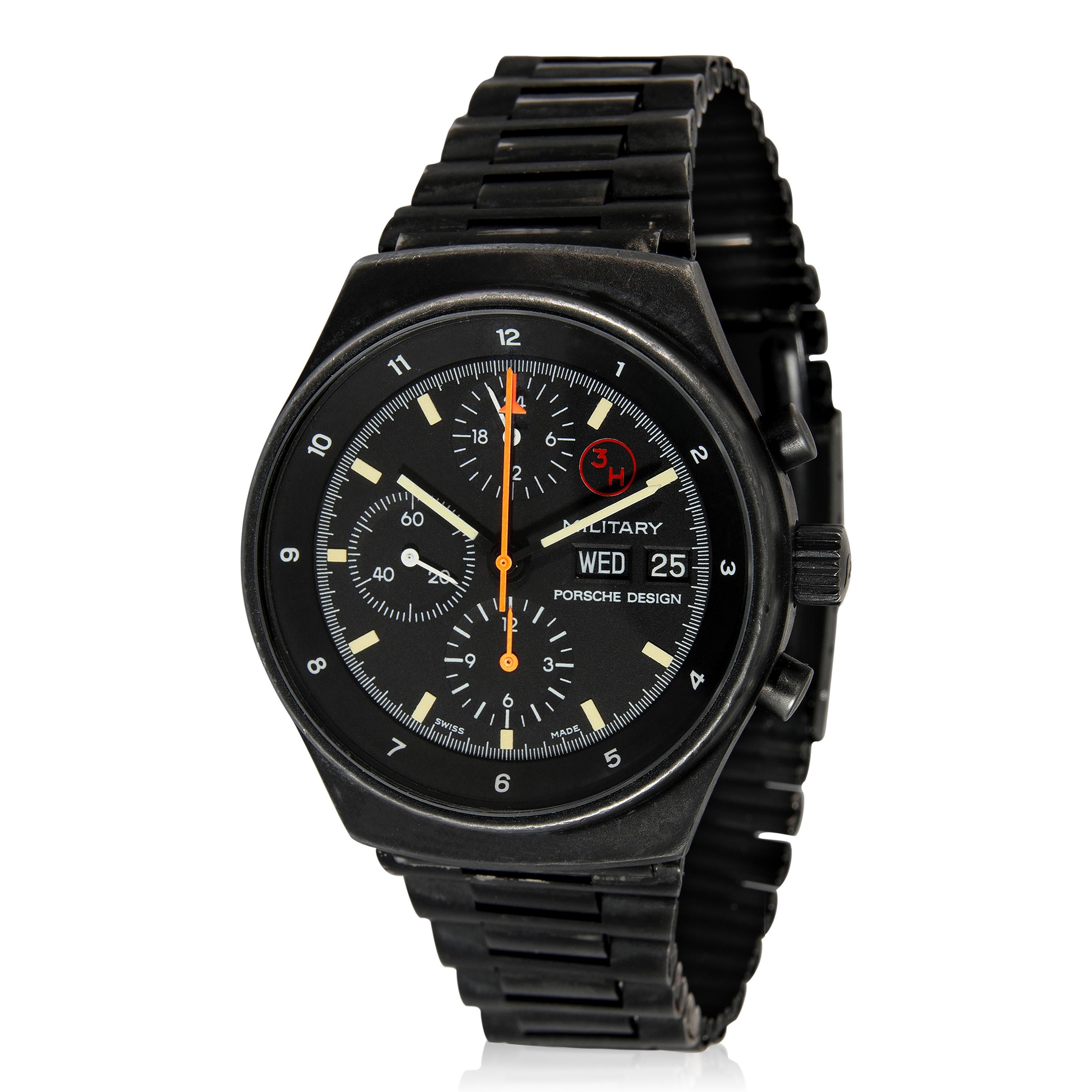 Porsche Design Orfina Military 7177 Men's Watch in  PVD

SKU: 130297

PRIMARY DETAILS
Brand: Porsche Design
Model: Orfina Military
Country of Origin: Switzerland
Movement Type: Mechanical: Automatic/Kinetic
Year of Manufacture: 1980-1989
Condition: