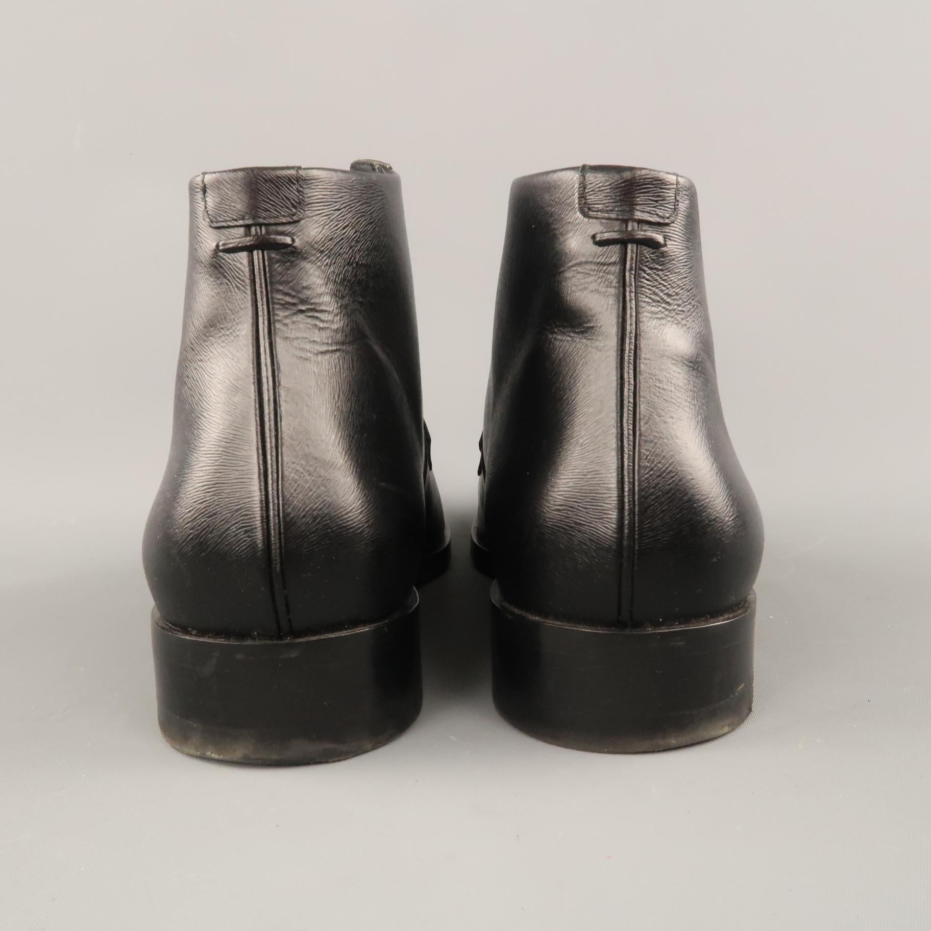 PORSCHE DESIGN Size 10.5 Black Leather Lace Up Desert Ankle Boots 1
