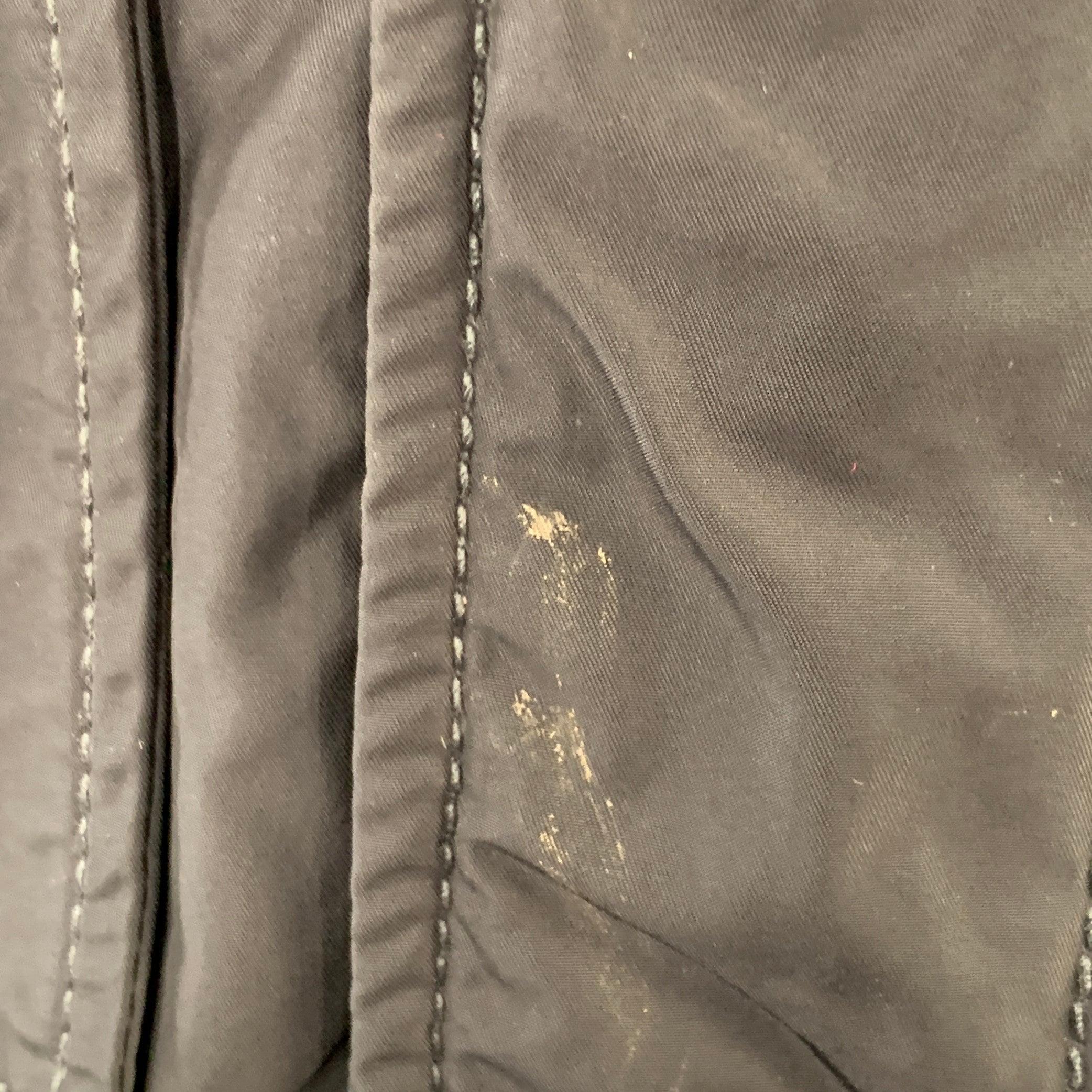 PORSCHE DESIGN Size L Grey Charcoal Leather Reversible Jacket For Sale 5