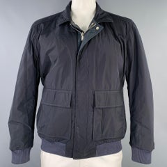 PORSCHE DESIGN Size L Grey Charcoal Leather Reversible Jacket