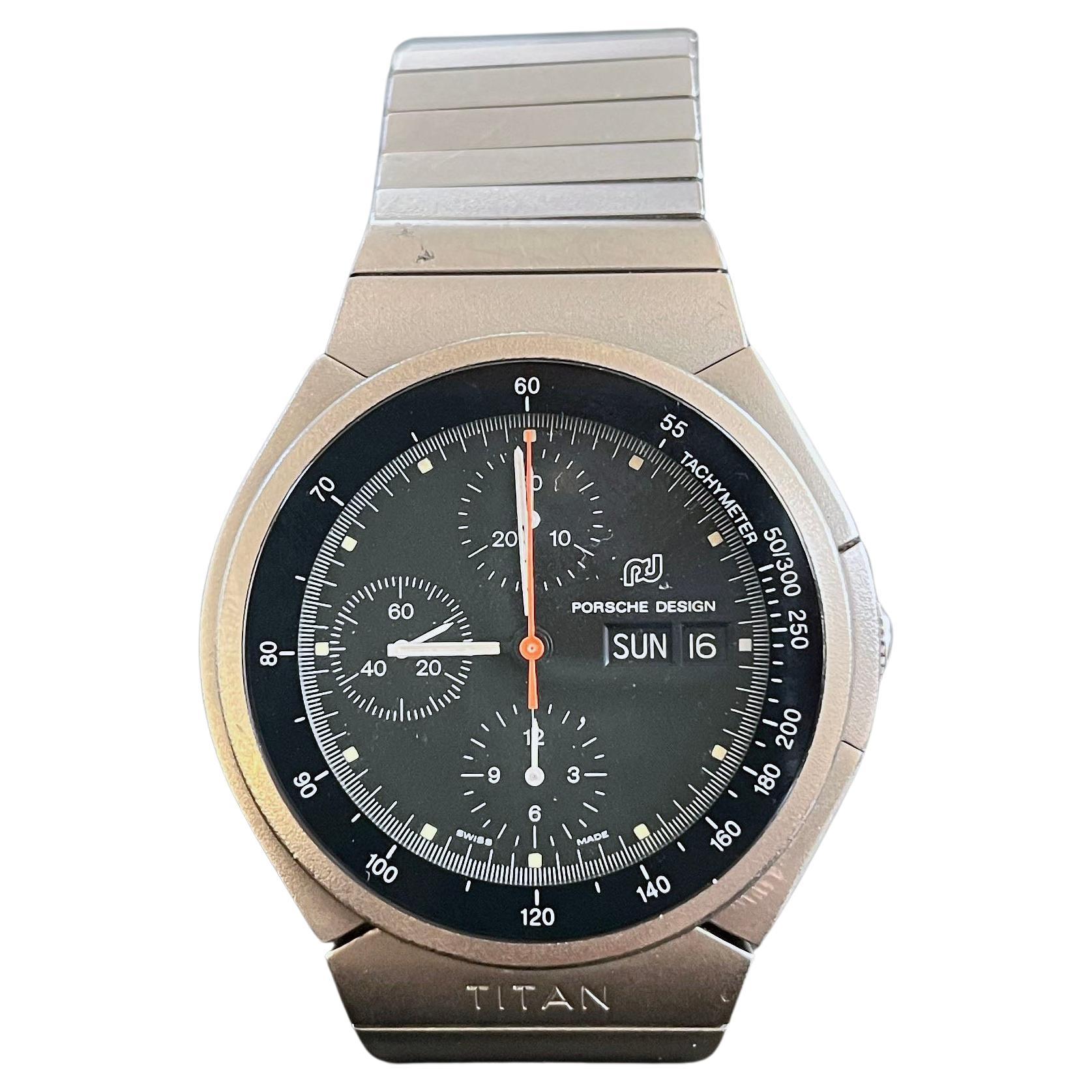 This is a original very collectable  IWC Porche Design Titanium Automatic Men's Watch.
Swiss Manufacture
42 mm
Mechanical Movement.
Calibre 7750.
Year 1980.

PORSCHE DESIGN TITAN CHRONOGRAPH BY IWC
In 1980 Porsche Design launched what would not only