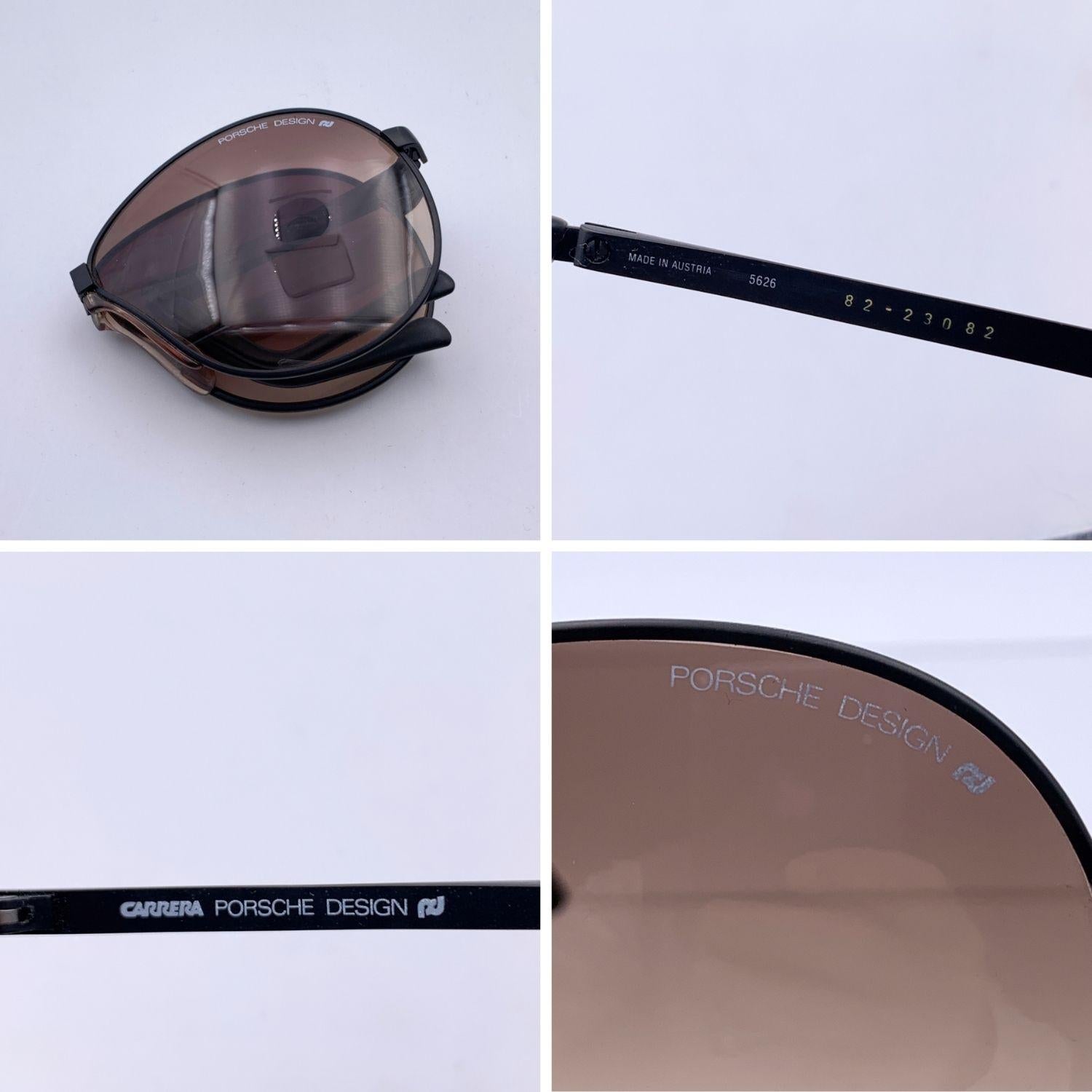 Porsche Design Vintage Black Metal Foldable 5626 Sunglasses 63/18 120mm In New Condition In Rome, Rome