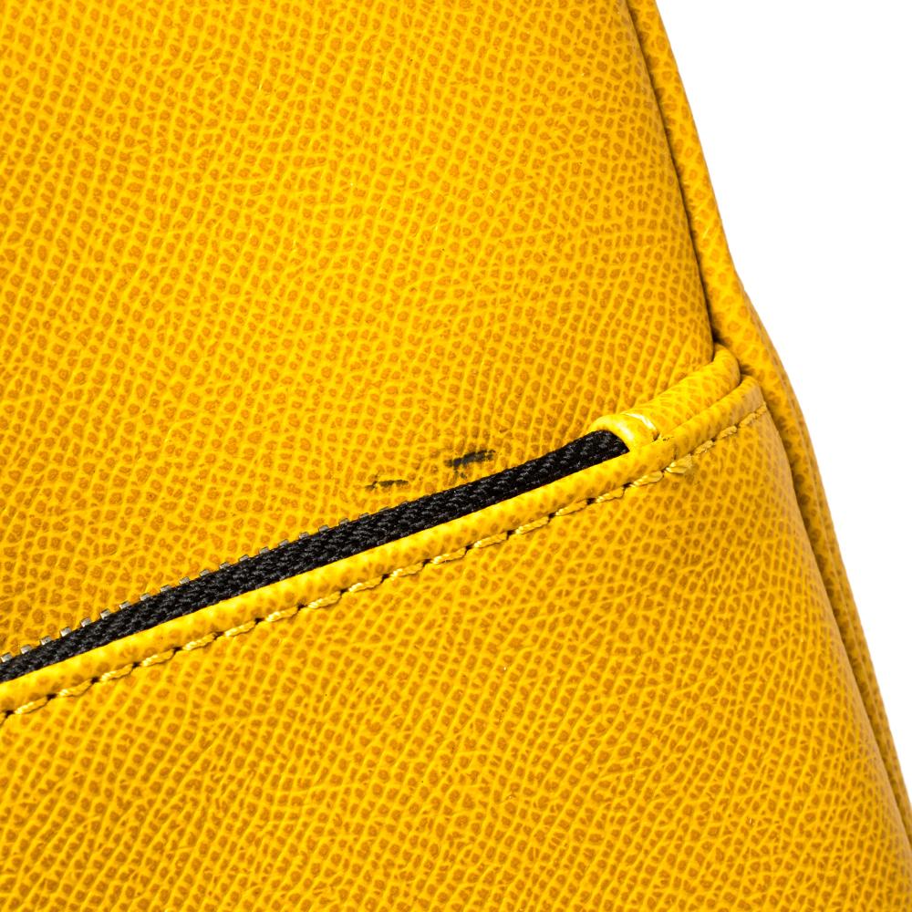 Porsche Design Yellow Leather Trolley Suitcase 6