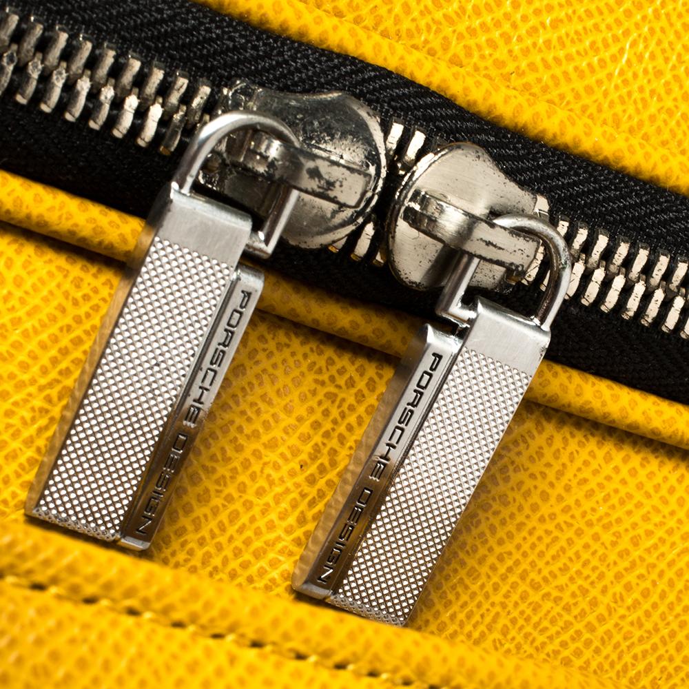 Porsche Design Yellow Leather Trolley Suitcase 7