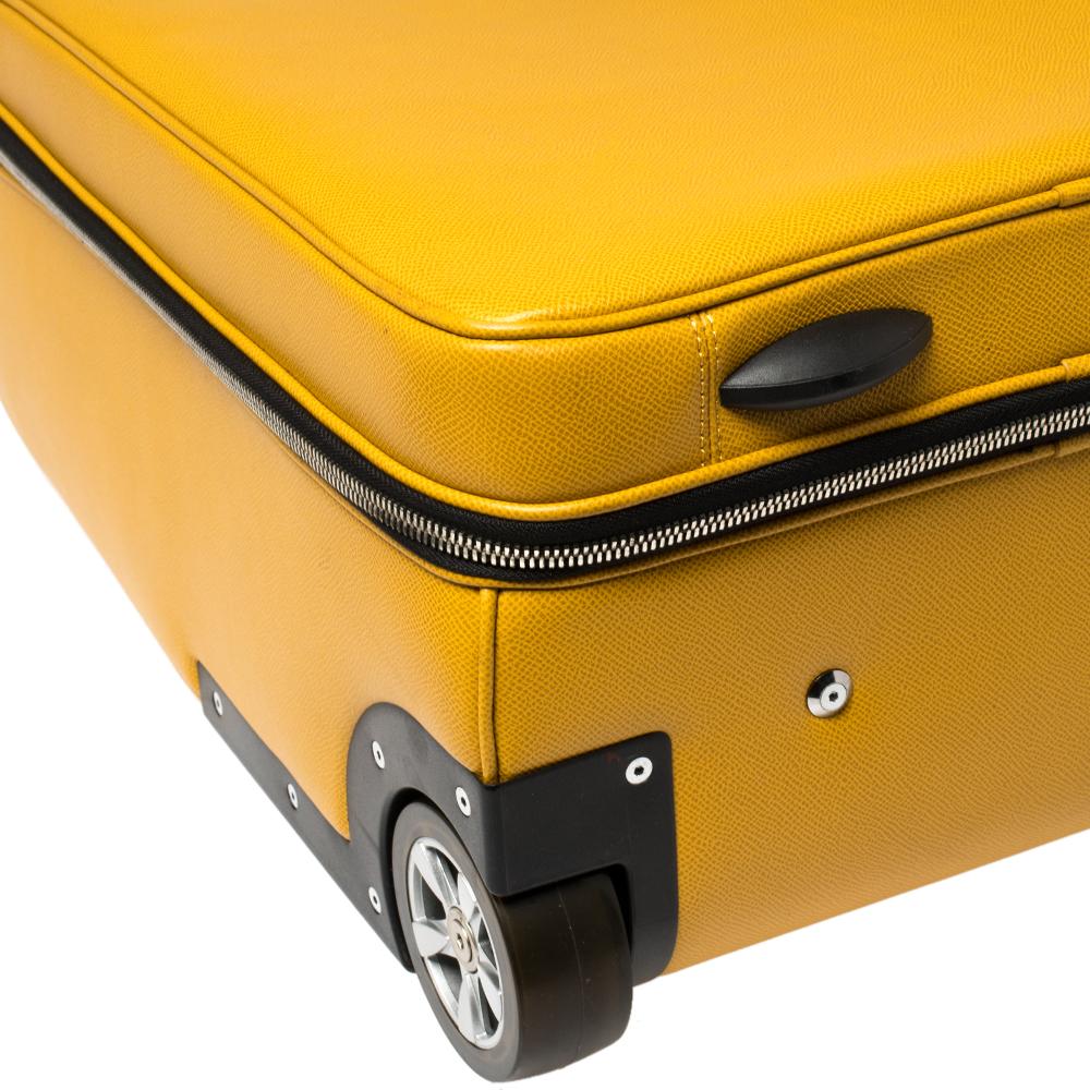 Porsche Design Yellow Leather Trolley Suitcase 2