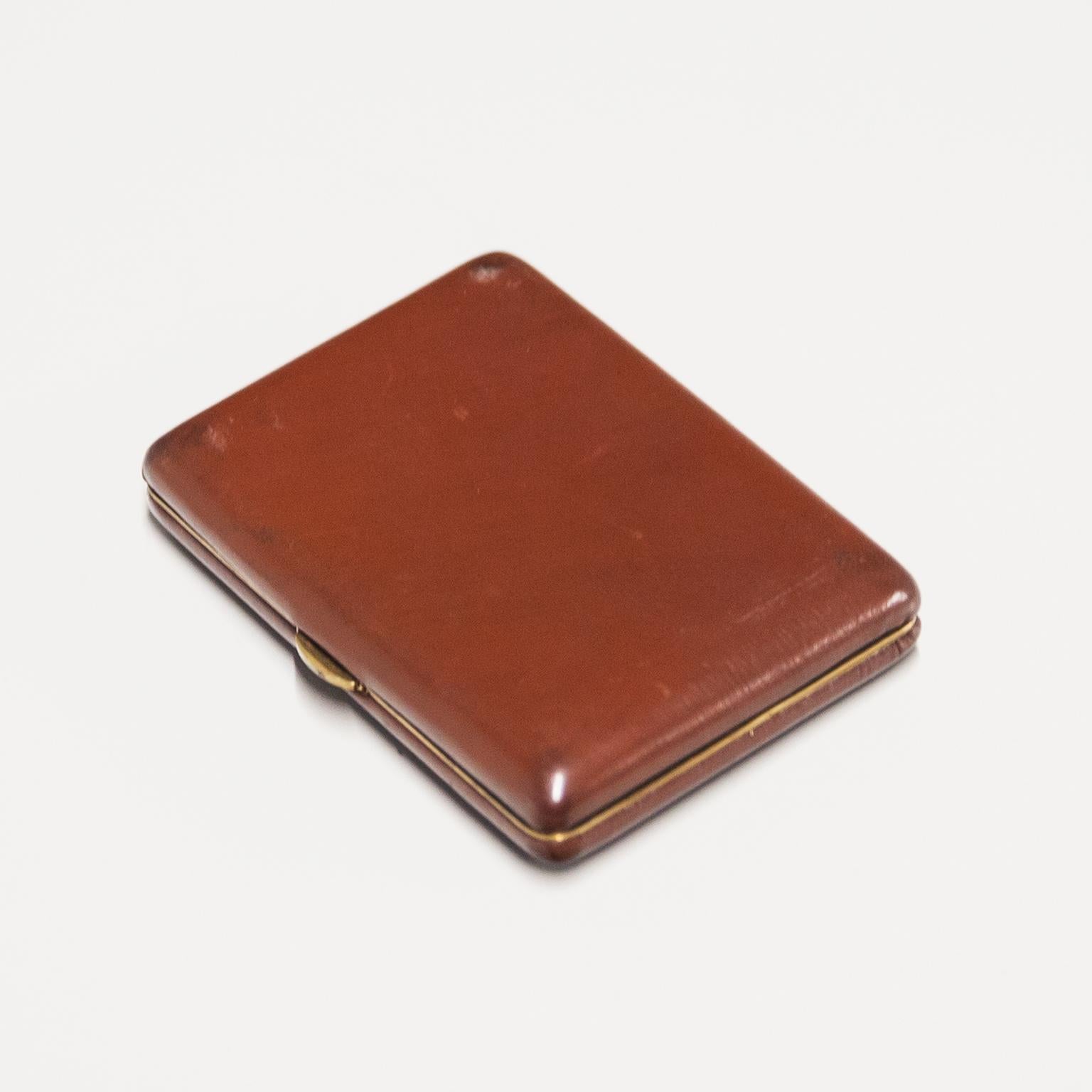 Mid-Century Modern Porsche Leather Card Holder Cigarette Box en vente