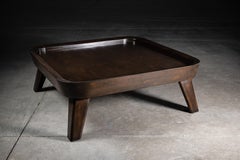 Porset Square Coffee Table in Solid Oak with a Brown Finish by No Age Studio
