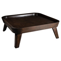 Porset Square Coffee Table in Solid Oak with a Brown Finish by No Age Studio