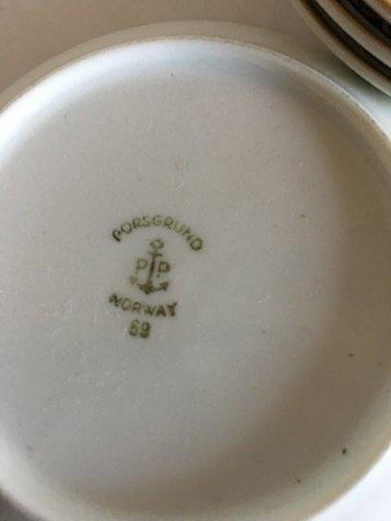 Norwegian Porsgrund Norway Porcelain Glass Coasters No 69 For Sale