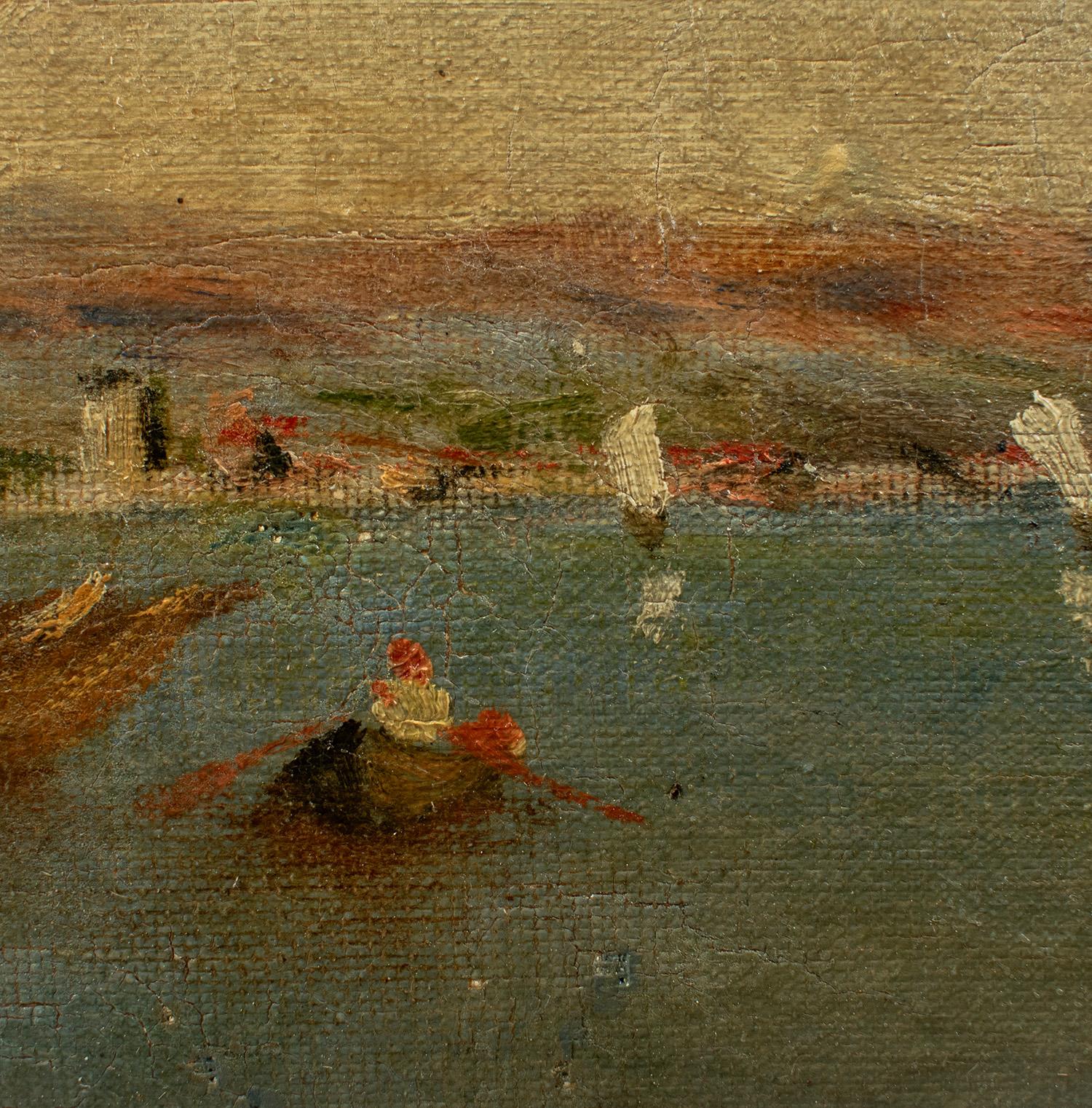 VENETIAN PORT von Lasson, Öl auf Leinwand  Signiert, spätes 19. Jahrhundert im Zustand „Gut“ im Angebot in TEYJAT, FR