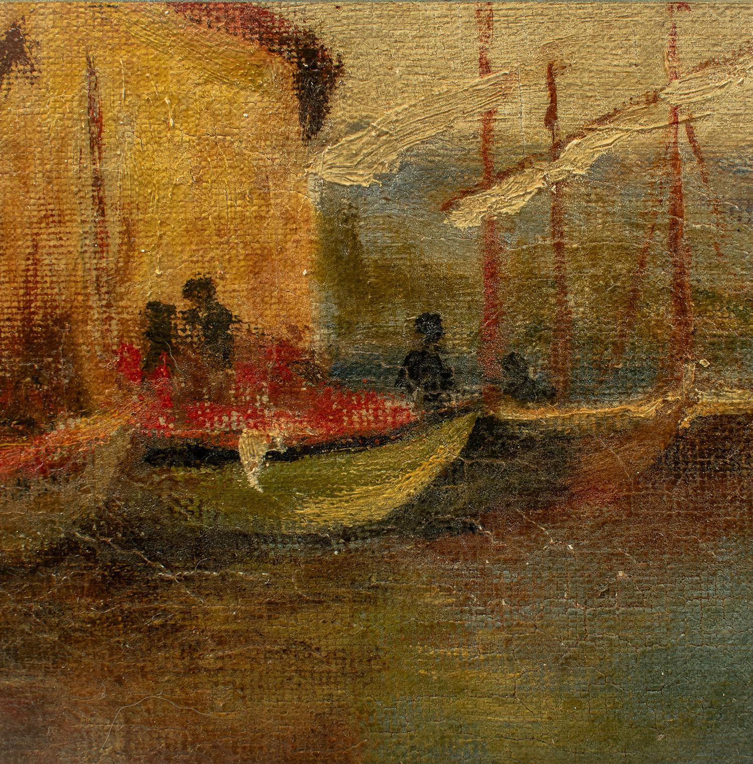 VENETIAN PORT von Lasson, Öl auf Leinwand  Signiert, spätes 19. Jahrhundert (20. Jahrhundert) im Angebot
