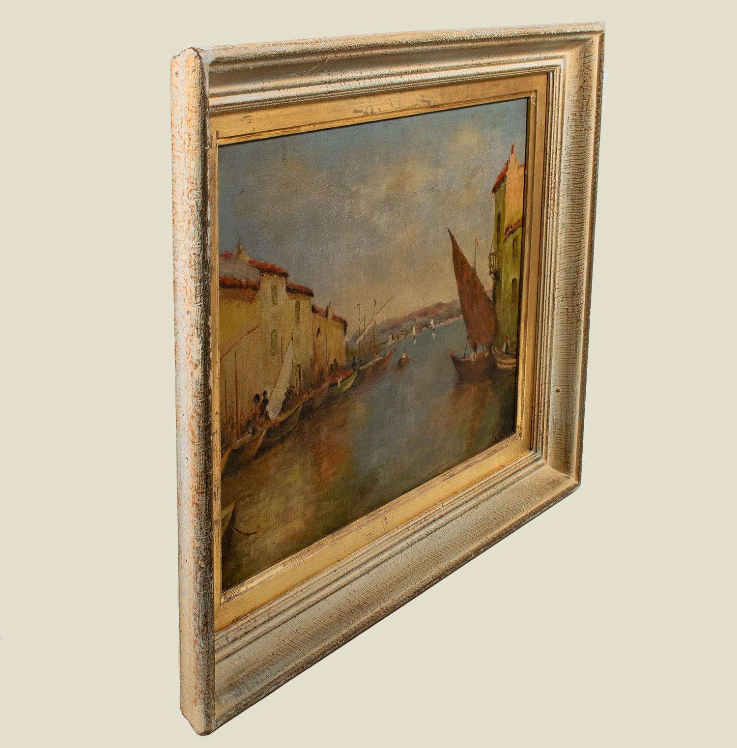 VENETIAN PORT von Lasson, Öl auf Leinwand  Signiert, spätes 19. Jahrhundert im Angebot 2