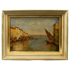 VENETIAN PORT by Lasson Oil on Canvas  Signed, late 19 century