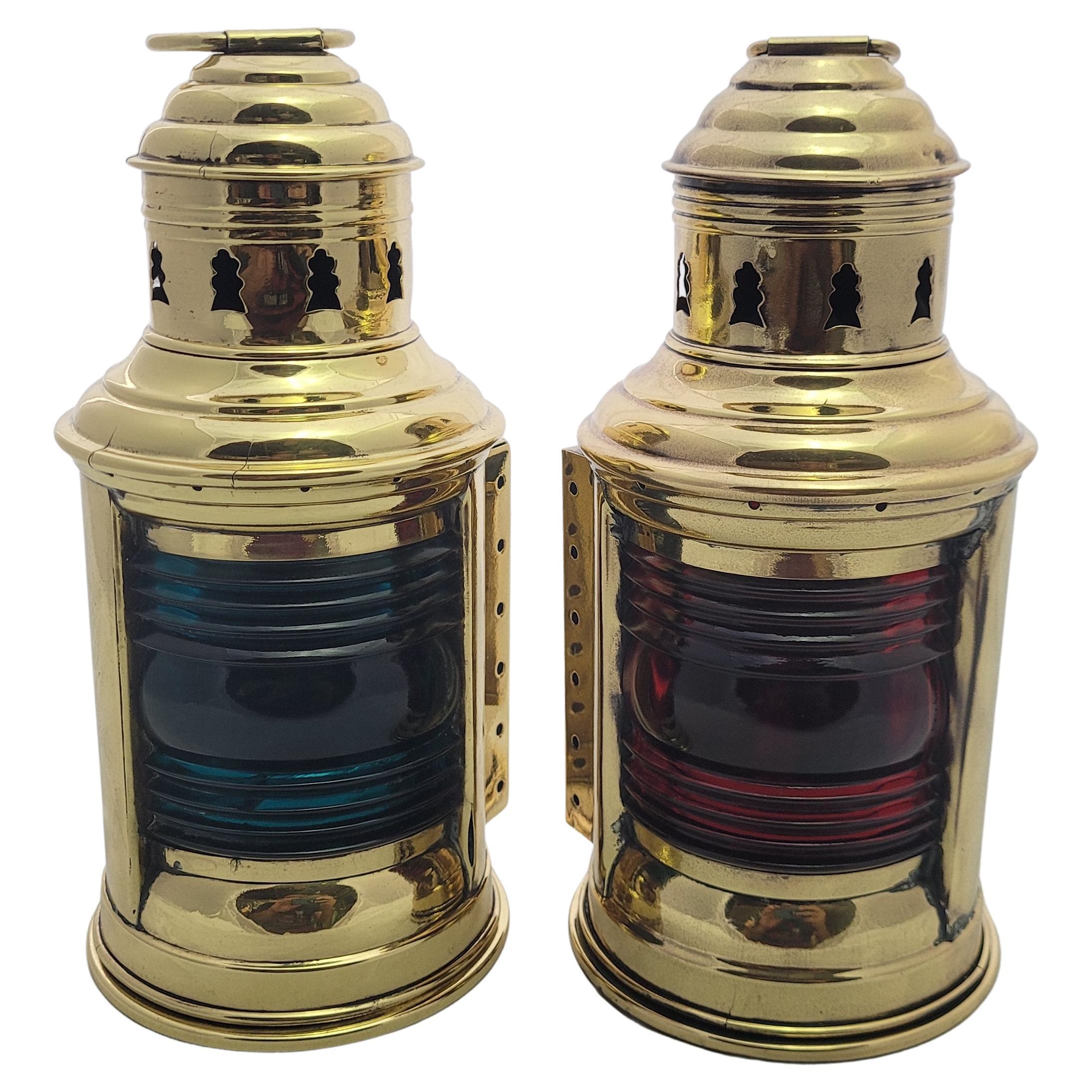 Port and Starboard boat Lanterns by Perko For Sale